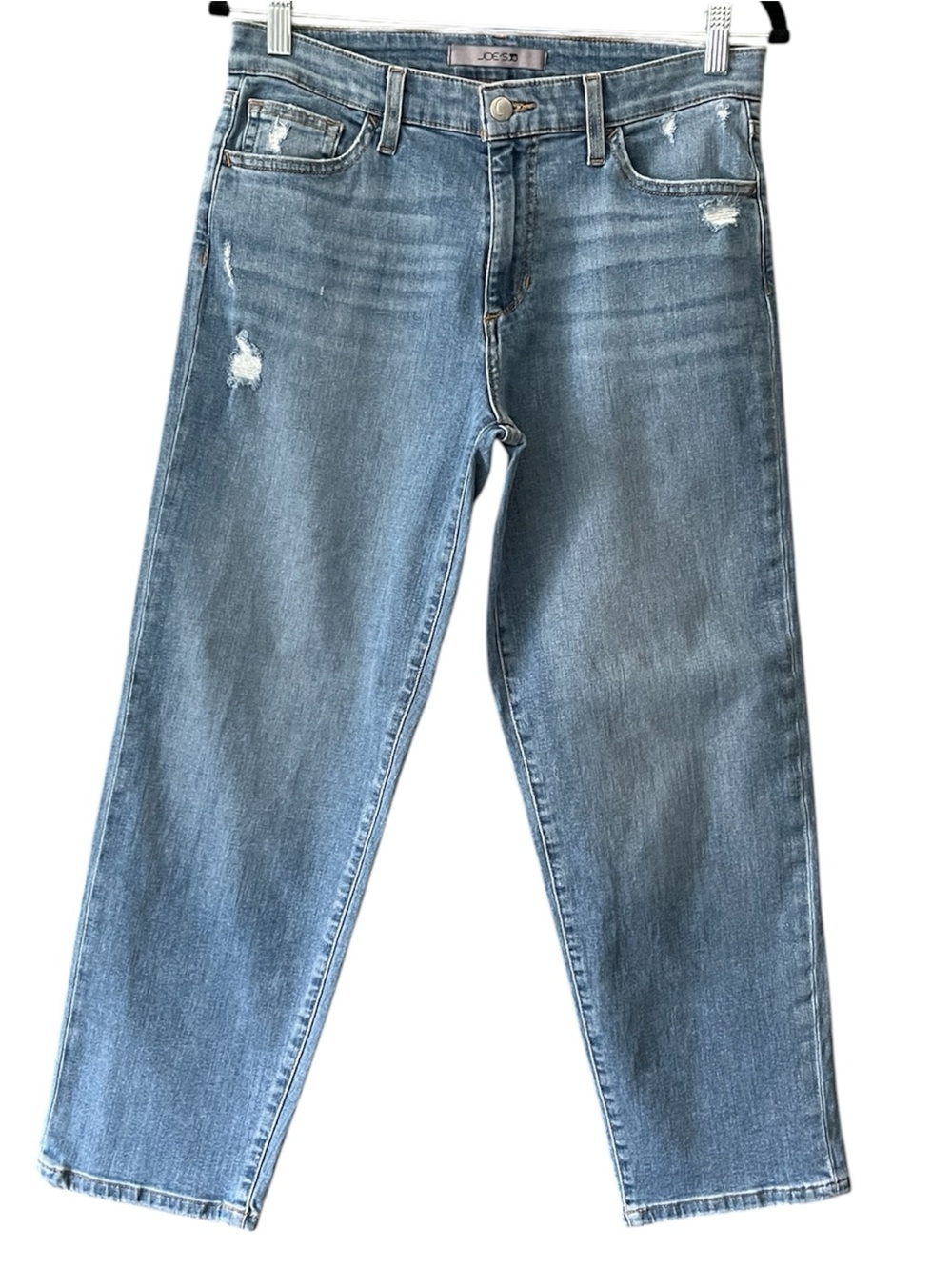 Joe's Jeans Light Blue Straight-Leg Ankle Distressed Jeans 98% Cotton Size 27
